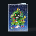 ¡Alegría Treemendous Feliz! Tarjeta<br><div class="desc">¡Envuélvete en el cálido resplandor de las luces de la temporada con Alegría Treemendous Feliz! Este gatito blanco y negro está alegremente enredado en un árbol de luces. *Nota: puedes editar, eliminar o cambiar cualquiera de los textos... hay dos campos de texto, también puedes agregar un tercero si deseas agregar...</div>