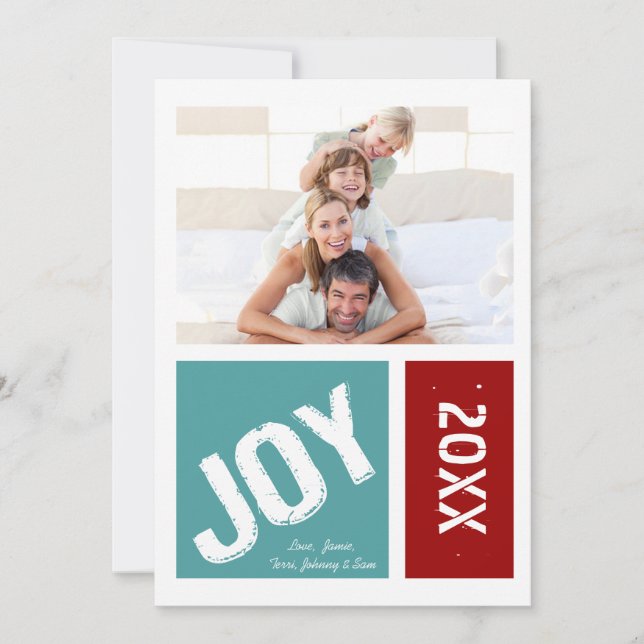 Alegría tu tarjeta de Navidades fotográficos (Anverso)