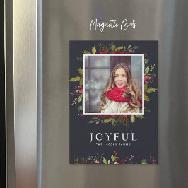 Alegría Verde | Tarjeta Magnética de Fotos Navideñ
