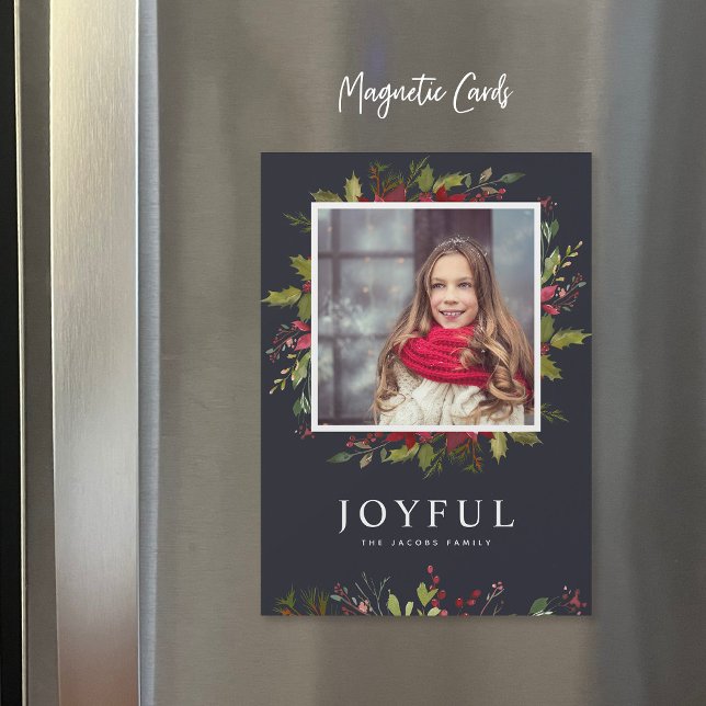 Alegría Verde | Tarjeta Magnética de Fotos Navideñ (Subido por el creador)