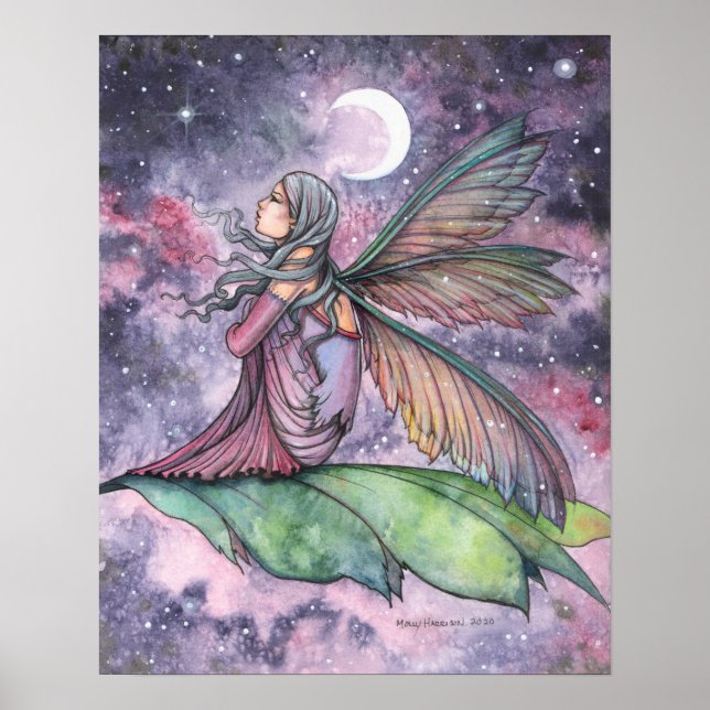 Alejándose Hada Acuarela Molly Harrison Arte (Frente)