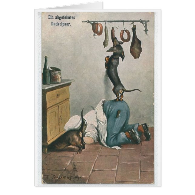 Alemán del vintage - pares de Dachshunds (Frente)