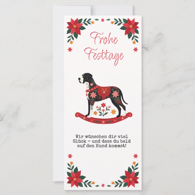 Alemán: Tarjeta de Navidad Gran Danés Alemán (Anverso)
