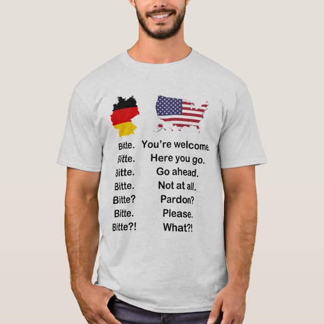 Alemán vs. Inglés - Bitte Por favor Camiseta (Anverso)