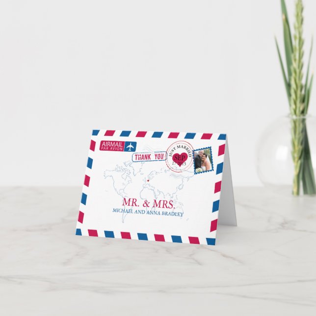 ALEMANIA Correo aéreo Agradecimiento de boda (Anverso)