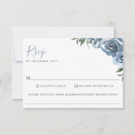 Alergia alimentaria Dusty Blue Floral Boda RSVP