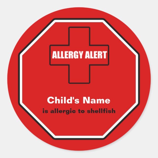 Alergia medica Personalizado Pegatina Std (Anverso)