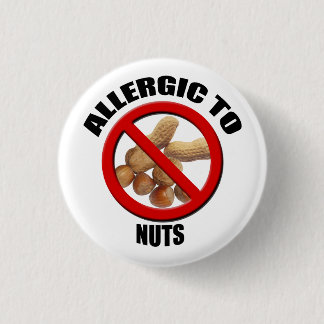 Alérgico a las nueces Alerta médica botón Sml