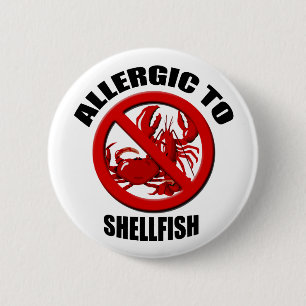 Alérgico al Shellfish Botón de alerta médica están