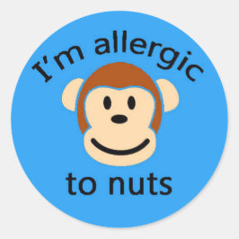 Alerta de alergia al pegatina de mono azul