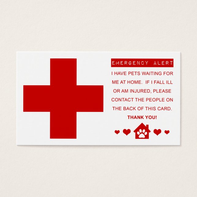 Alerta de emergencia del mascota (Frente)