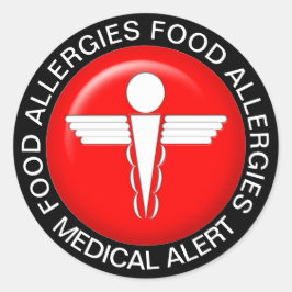 Alerta médica - Pegatina de redondeo clásico rojo