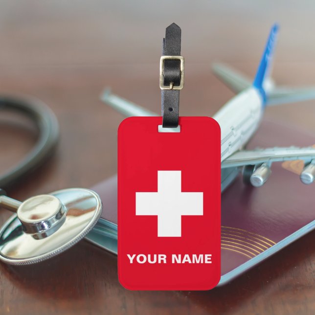Alerta médica personalizada Etiqueta de equipaje r (Personalised Medical Alert Red Luggage Tag
)