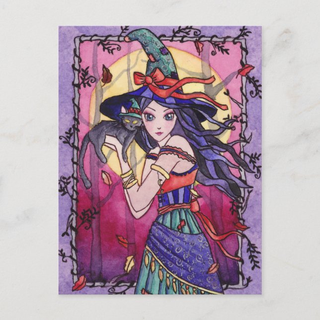 Alessa - Tarjeta postal de gitana bruja (Anverso)