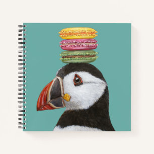 Aleta de aleta con cuaderno de macarons