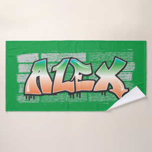 Alex tu nombre toalla de baño