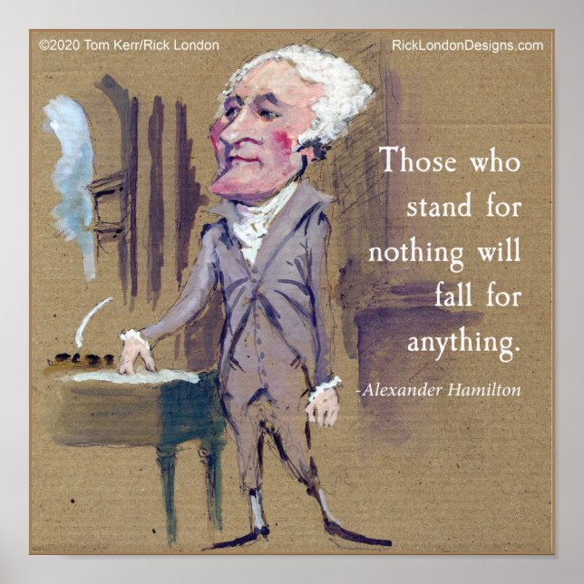 Alexander Hamilton y arte de cartel de citas (Frente)