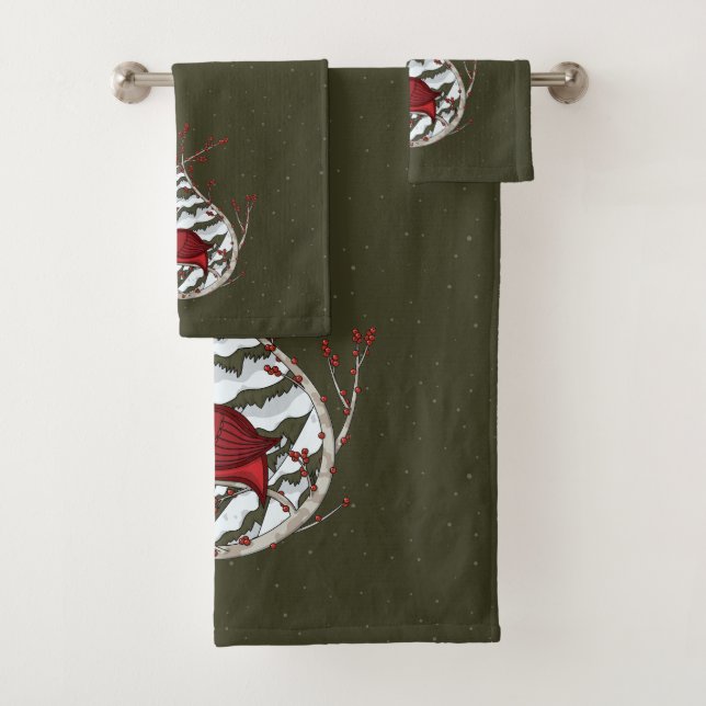 Alexander the Cardinal Towel Set (In situ)