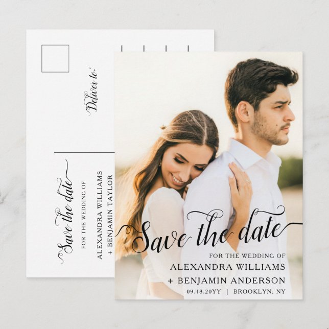 Alexandra Elegante Letra Negra Foto Anuncio de Com (Anverso / Reverso)