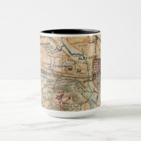 Alexandría, taza del mapa de la antigüedad del VA