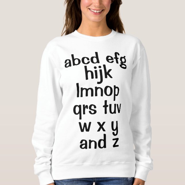 Alfabet Song Camisas sudaderas ABC (Anverso)
