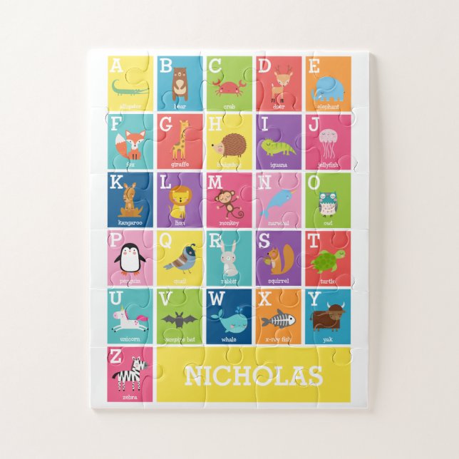 Alfabeto animal | Rompecabezas de los niños alfabe (Vertical)