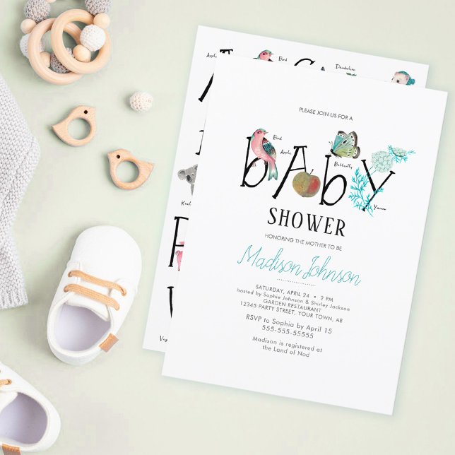 Alfabeto | BABY SHOWER | Azul | Invitación (Subido por el creador)