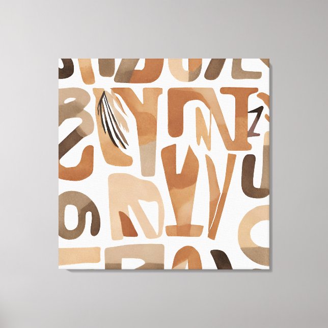 Alfabeto boho rock estilo arte botánico moderno (Anverso)