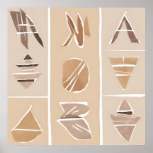 Alfabeto boho rock estilo arte botánico moderno