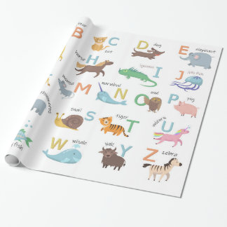 Alfabeto con papel envolvente para animales