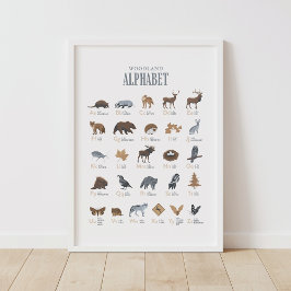 Alfabeto de Bosque Animales ABC Decoración para Gu
