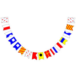 Alfabeto de la bandera de vela de cumpleaños feliz