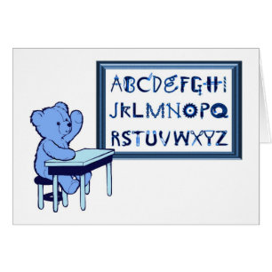 Alfabeto de la caja de herramientas del oso azul