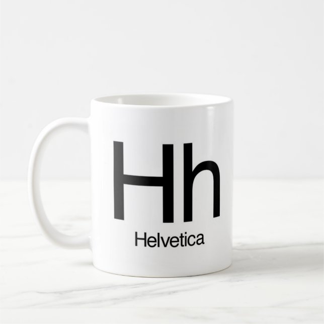 Alfabeto de la taza de la tipografía - Helvética (Izquierda)