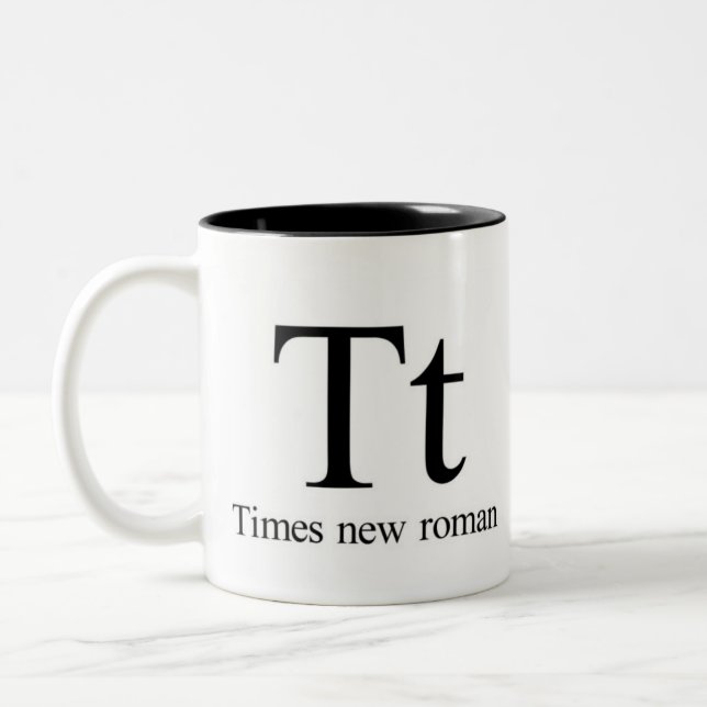 Alfabeto de la taza de la tipografía - Times New (Izquierda)