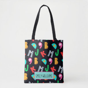 Alfabeto de niño personalizado en bolsa para come