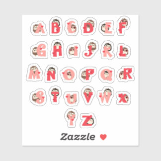 Alfabeto de pegatinas Hedge Hugs | Letras de erizo