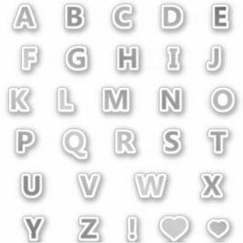 Alfabeto del paquete Pegatina de letras grises pla