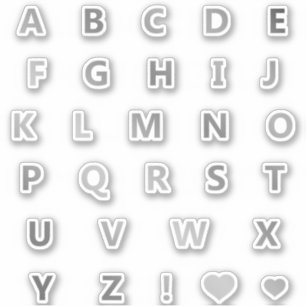 Alfabeto del paquete Pegatina de letras grises pla