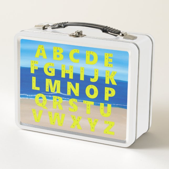 Alfabeto en el Ocean Scene Lunch Box (Anverso)
