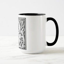 Alfabeto Estilo Renacimiento Letra P en Taza