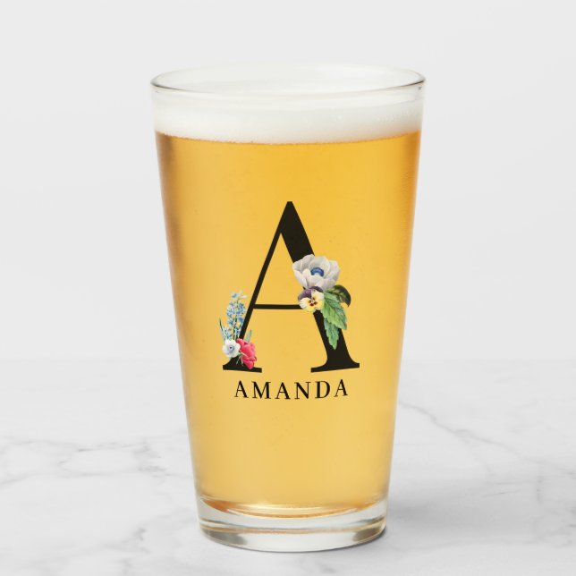 Alfabeto floral A personalizado monograma  (Anverso (lleno))