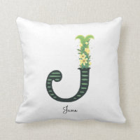 Alfabeto floral - J - Cojín decorativo