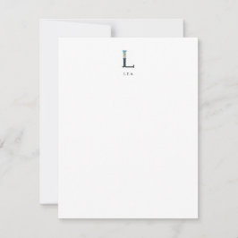Alfabeto floral - L - Tarjeta de nota estacional