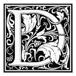 Alfabeto floral Monograma Letra D Foto Imprimir