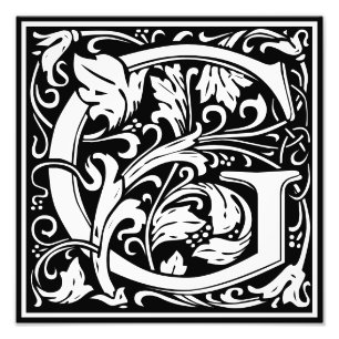 Alfabeto floral Monograma Letra G Foto Impresión