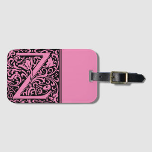 Alfabeto floral Monograma Letra Z Etiqueta de equi
