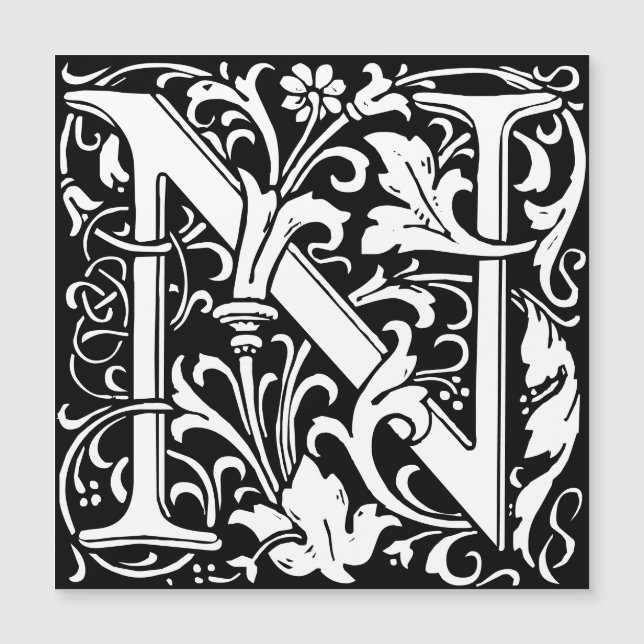 Alfabeto floral Monograma N Morris (Anverso)