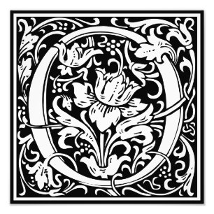 Alfabeto floral Monograma O Impresión fotográfica