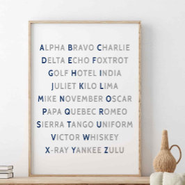 Alfabeto fonético de la OTAN, arte en el muro de a